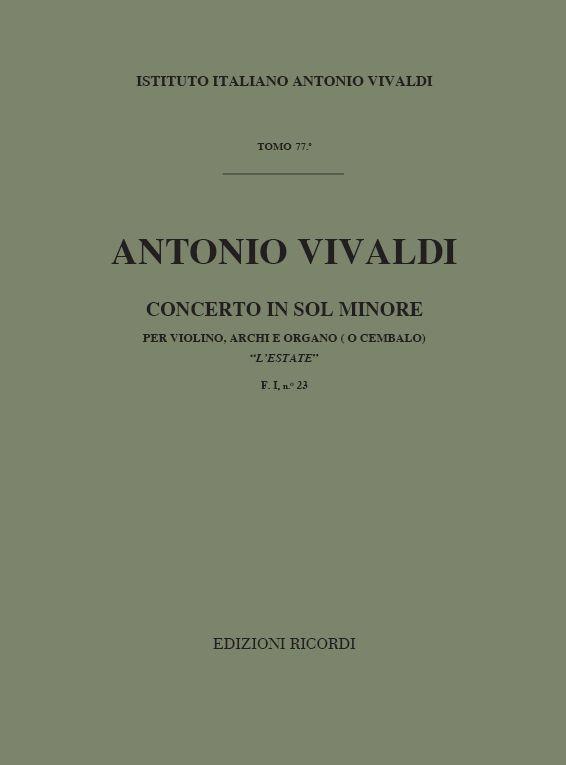 Conc. Per Vl.Archi E Bc: In Sol Min. L'Estate